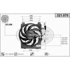 Ahe Ventola Opel Corsa C. T.T. 321.070