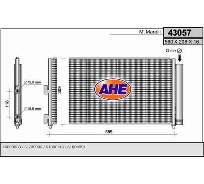 Ahe Condensatore Punto Ii F.L. 1.2 8V/16V-1.4 43057