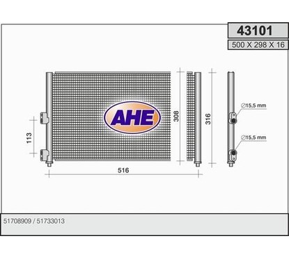 Ahe Condensatore Punto 1.9 Mtj ,03 43101