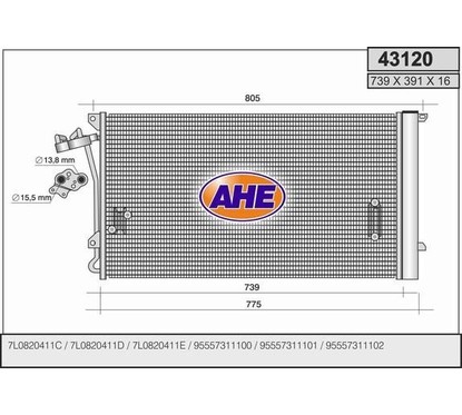 Ahe Condensatore Audi Q7 3.6 V6 Fsi 43120