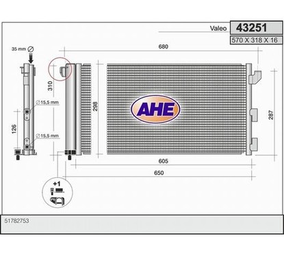 Ahe Condensatore Fiat Nuova Panda 1.1 43251