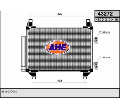Ahe Condensatore Toyota Yaris ,06 1.3Vvti 43272