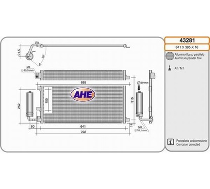 Ahe Condensatore Nissan Qashqai 2.0 16V 43281