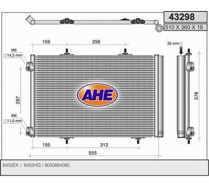 Ahe Condensatore Citroen C3 1.6Hdi 16V 43298