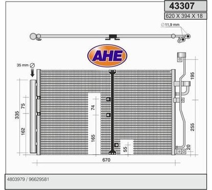Ahe Condensatore Opel Antara 2.0 16V Cdti 43307