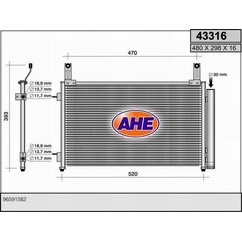 Ahe Condensatore Chevrolet-Daewoo Matiz Ii 800-1000 43316