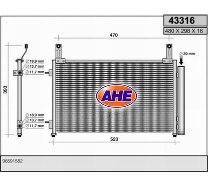 Ahe Condensatore Chevrolet-Daewoo Matiz Ii 800-1000 43316