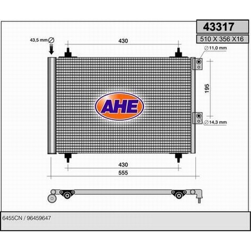 Ahe Condensatore Berlingo 1.6Hdi 43317
