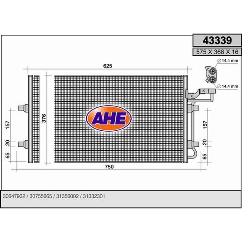 Ahe Condensatore Volvo C30/S40 Ii 43339