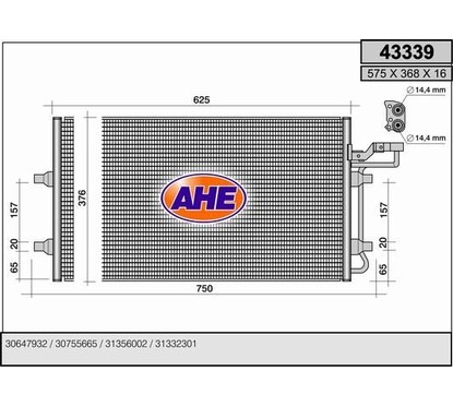 Ahe Condensatore Volvo C30/S40 Ii 43339