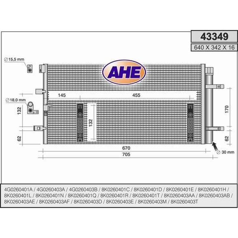 Ahe Condensatore A4 Iv-A4 1.8Tfsi-2.0Tdi 43349