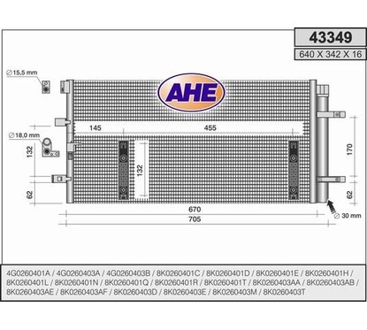 Ahe Condensatore A4 Iv-A4 1.8Tfsi-2.0Tdi 43349