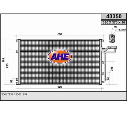 Ahe Condensatore Volvo C30-S40 43350