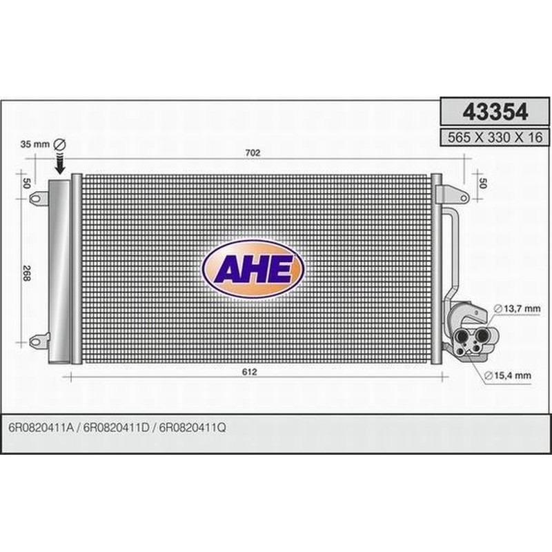Ahe Condensatore Audi A1-Seat Ibiza 43354