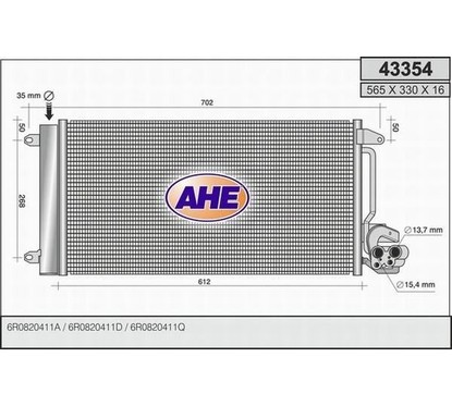 Ahe Condensatore Audi A1-Seat Ibiza 43354