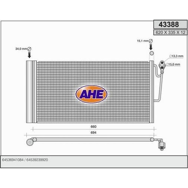 Ahe Condensatore Mini Cooper 2006 43388