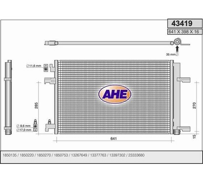 Ahe Cond. Opel Astra J 1.7Cdti-2.0 Cdti 09- 43419 per ripristinare il corretto funzionamento del componente