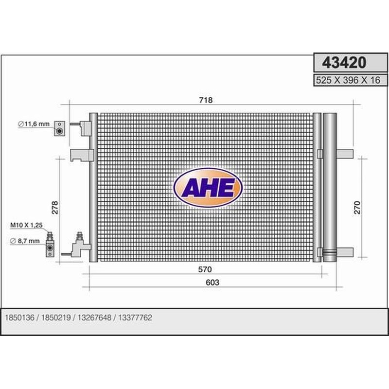 Ahe Cond. Opel Astra J 43420