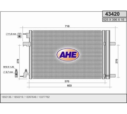 Ahe Cond. Opel Astra J 43420 per ripristinare il corretto funzionamento del componente