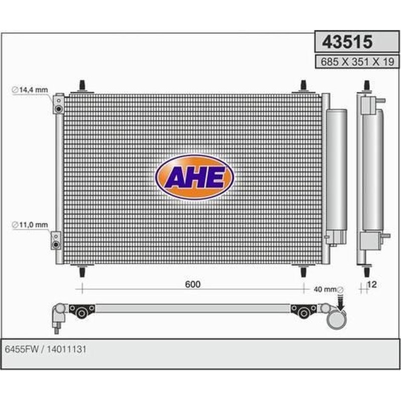 Ahe Condensatore Fiat Ulysse 2,2 Td 43515