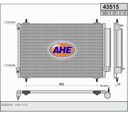Ahe Condensatore Fiat Ulysse 2,2 Td 43515