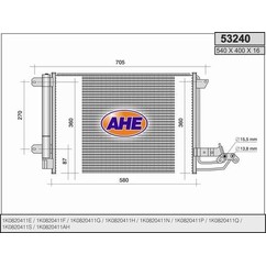 Ahe Condesatore Vw Golf V Benzina/Diesel 53240 per ripristinare il corretto funzionamento del componente