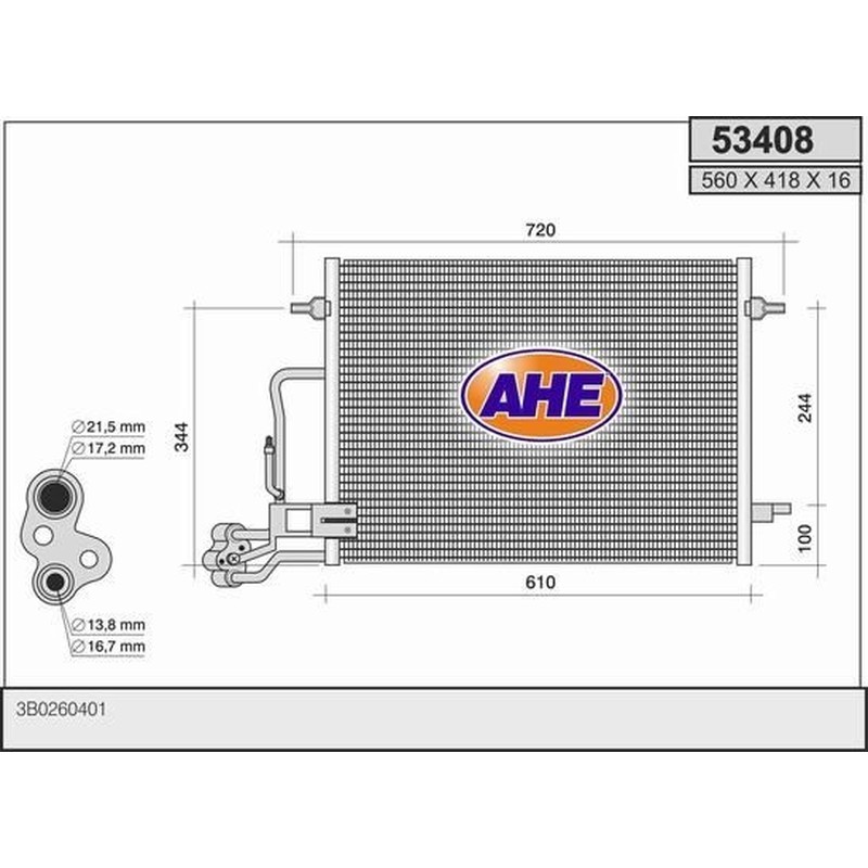 Ahe Cond. Vw Passat Vi 1.6-1.8 Turbo 53408