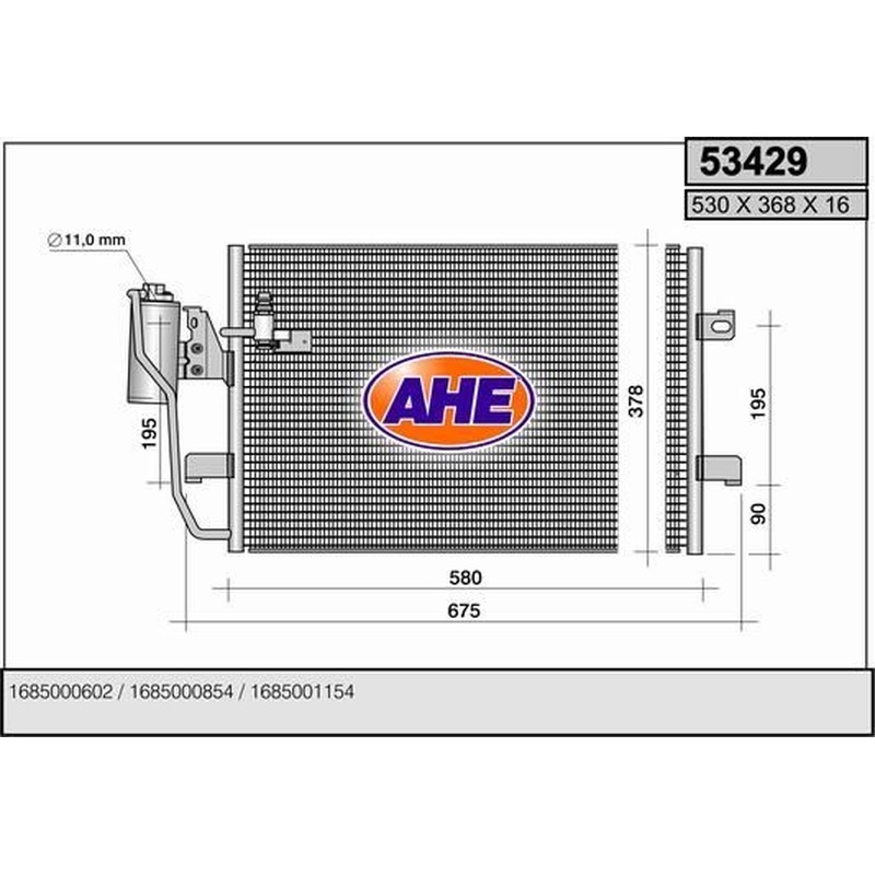 Ahe Condensatore Merc. Classe A W168 1140-160Cdi 53429