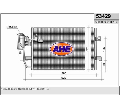 Ahe Condensatore Merc. Classe A W168 1140-160Cdi 53429