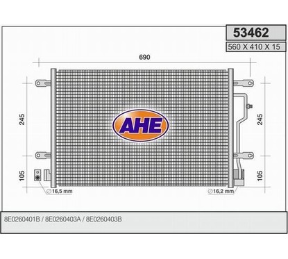 Ahe Condensatore Audi A4 Ii Benzina/Diesel 53462