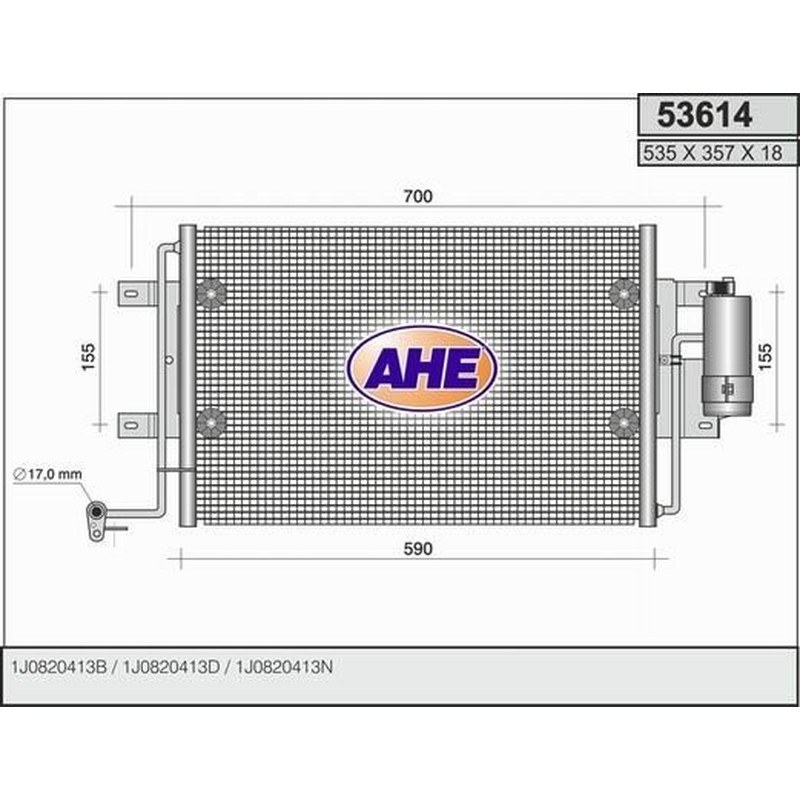 Ahe Condensatore Vw Golf Iv 53614