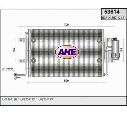 Ahe Condensatore Vw Golf Iv 53614
