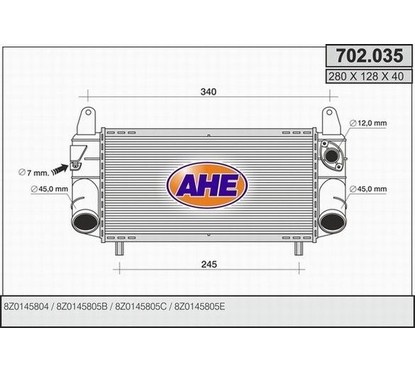 Ahe Intercooler 702.035 per ripristinare il corretto funzionamento del componente