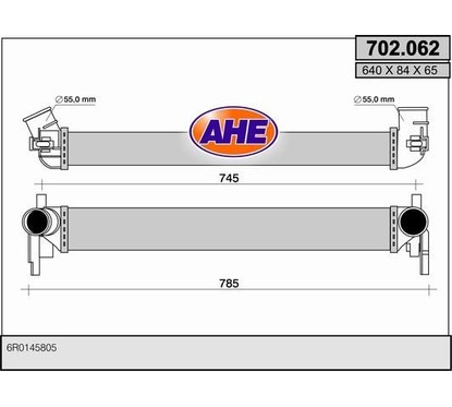 Ahe Intercooler Audi/Seat/Skoda/Vw 1,6 Tdi 702.062 per ripristinare il corretto funzionamento del componente