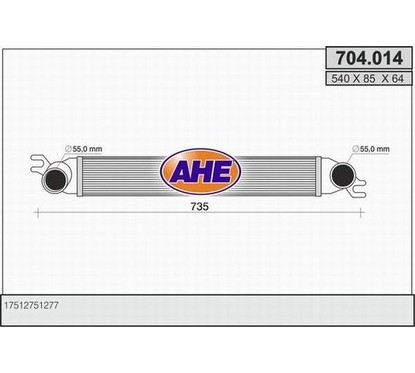 Ahe Intercooler Mini Cooper 1.6 16V 704.014 per ripristinare il corretto funzionamento del componente