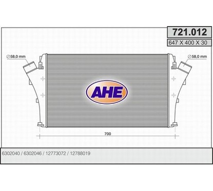 Ahe Intercooler 721.012 per ripristinare il corretto funzionamento del componente