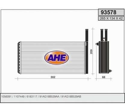 Ahe Condensatore Ford Escort V 93578