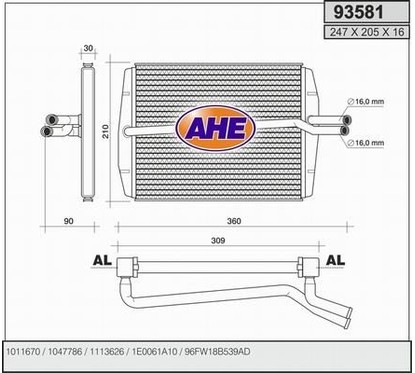 Ahe Condensatore Ford Fiesta Iv 93581