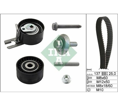Kit Cinghie Dentate Ina 530037510 Peugeot, Ford