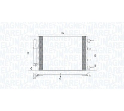 MAGNETI MARELLI Condensatore, Climatizzatore 350203773000