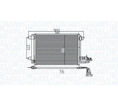 MAGNETI MARELLI Condensatore, Climatizzatore 350203737000