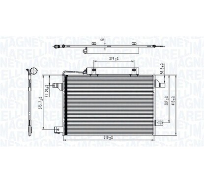 MAGNETI MARELLI Condensatore, Climatizzatore 350203745000