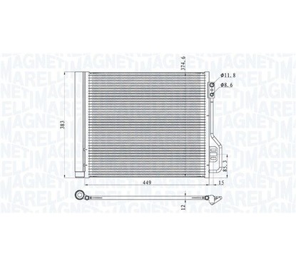 MAGNETI MARELLI Condensatore, Climatizzatore 350203854000