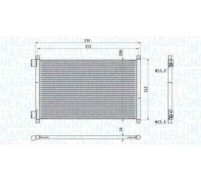 MAGNETI MARELLI Condensatore, Climatizzatore 350203944000