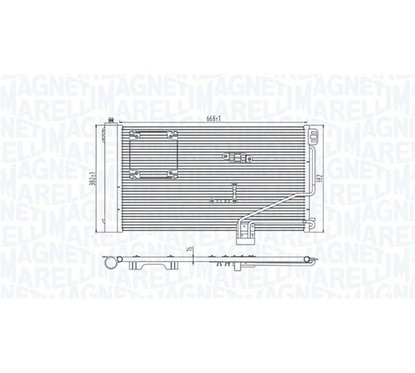 MAGNETI MARELLI Condensatore, Climatizzatore 350203946000