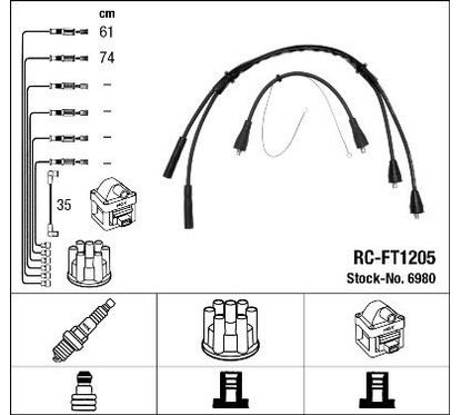 NGK Kit cavi accensione 6980