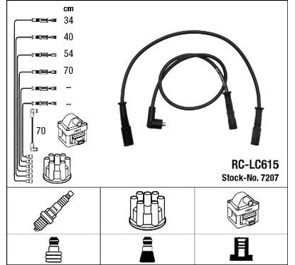 NGK Kit cavi accensione 7207