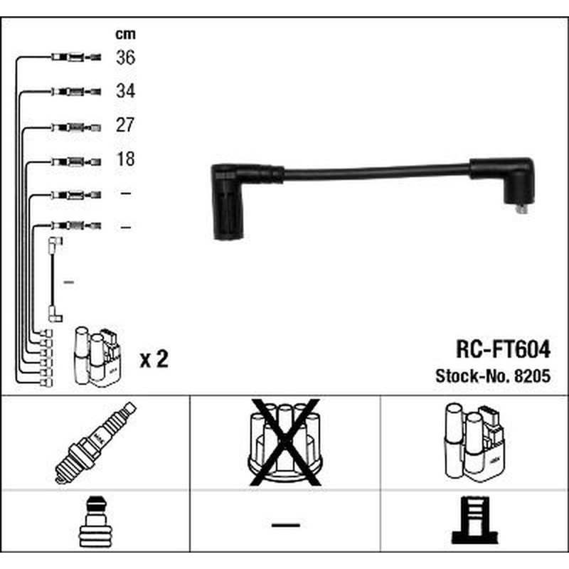 NGK Kit cavi accensione 8205