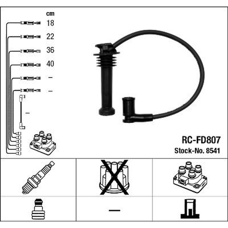 NGK Kit cavi accensione 8541