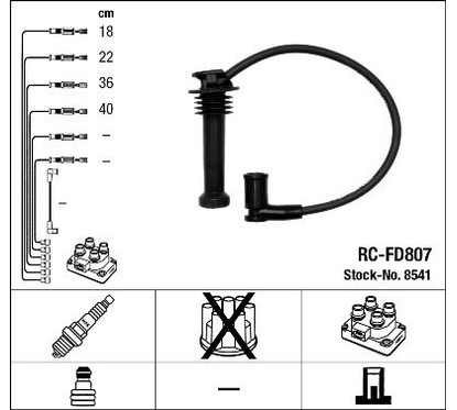NGK Kit cavi accensione 8541 per ripristinare il corretto funzionamento del componente